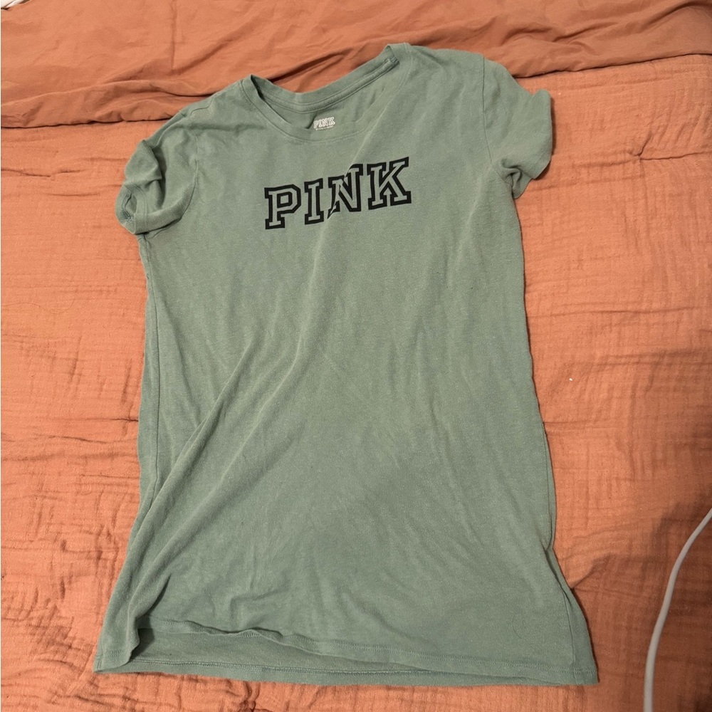 PINK Victoria's Secret Sage Green Tee